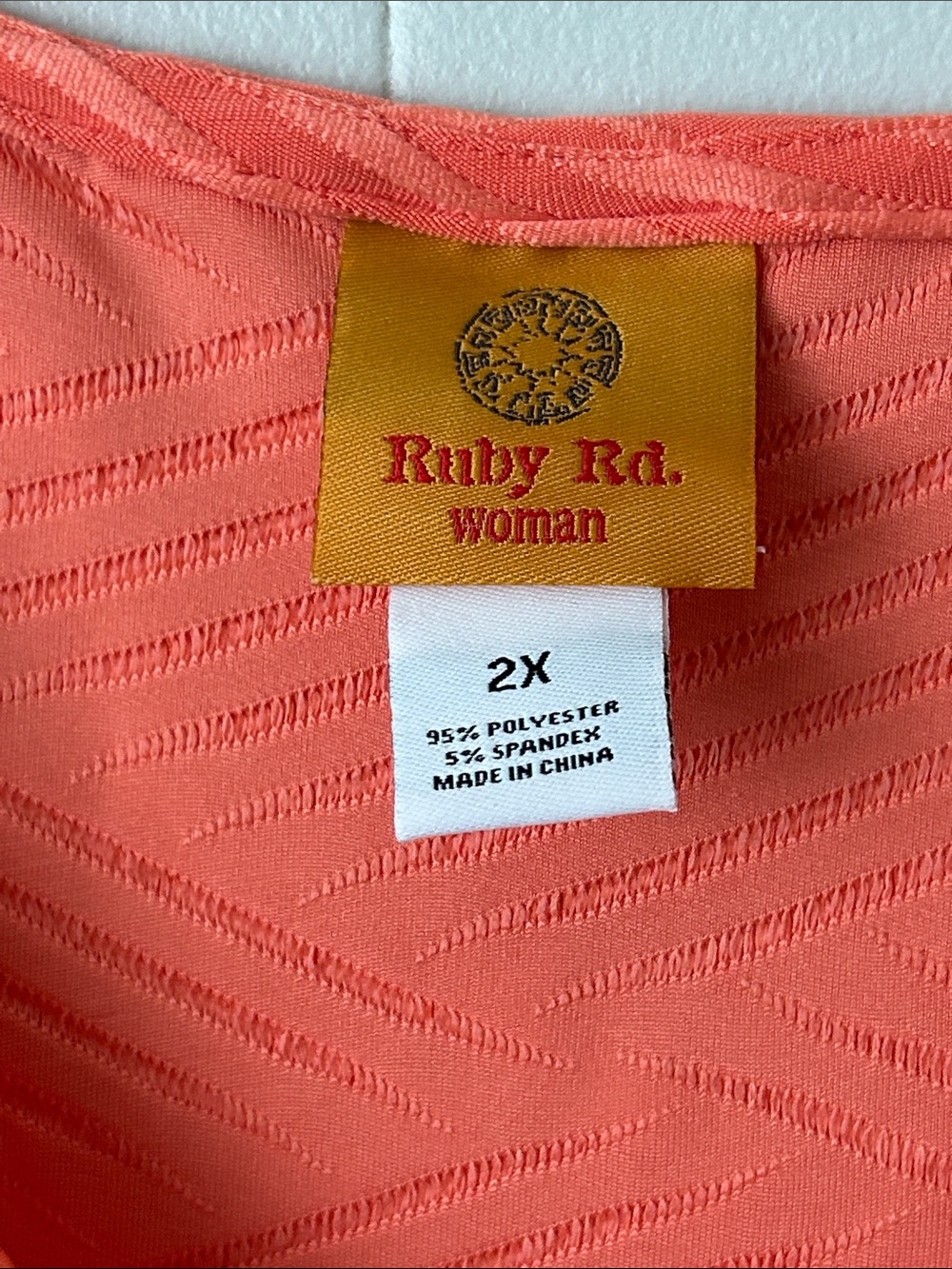 Ruby Rd. Coral Textured V-Neck Tunic - Picture 3 of 7